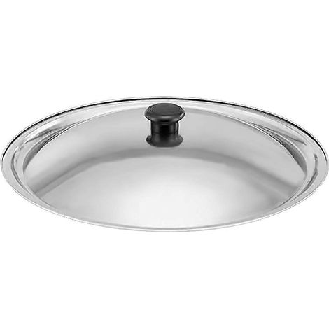 Universeller Deckel Für Töpfe, Pfannen Und Bratpfannen Aus Edelstahl, Ersatzdeckel Mit Bakelitknauf (25,5 Cm) – 25,50 X 25,50 X 7,00 Cm – Silber