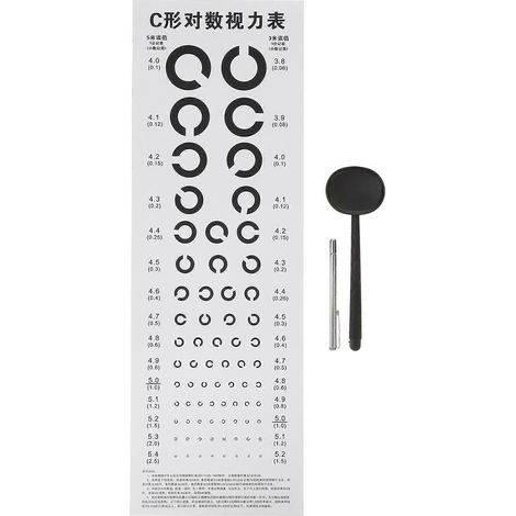 Satz Professioneller Sehschärfentafeln Typ C, Wasserfest – 75 X 25 Cm