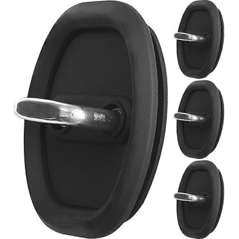 Set Mit 4 Türschlossabdeckungen Aus Silikon – 9,00 X 7,00 X 0,40 Cm – Schwarz
