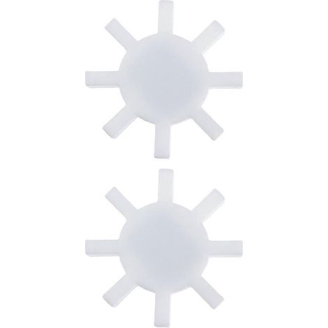 2 Ptfe-rührstäbe, Zahnradförmig, Für Labormischer. – 4,00 X 4,00 X 0,80 Cm – Weiß