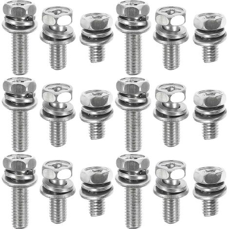 18-teiliges Schrauben- Und Mutternset Aus Edelstahl Für Motorradbatteriepole – 1,6 X 1,2 X 1,2 Cm – Silber