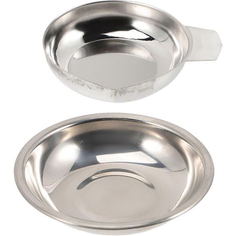 Set Mit 2 Wiegeplattformen Aus Edelstahl Für Kleine Elektronische Waagen – 8,00 X 8,00 X 2,00 Cm – Silber