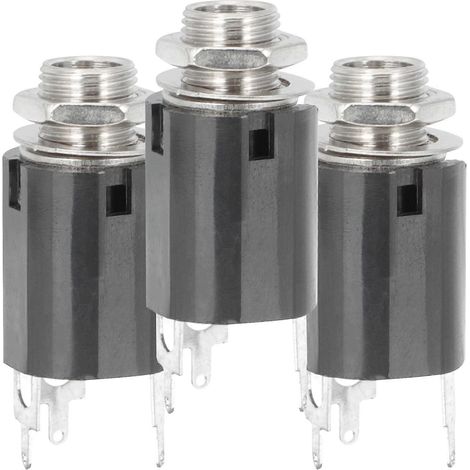 3er-pack 6,35-mm-klinkenbuchsen (weiblich) Für Mikrofon, Einbau In Frontplatten – 3,8 X 1,5 Cm – Schwarz