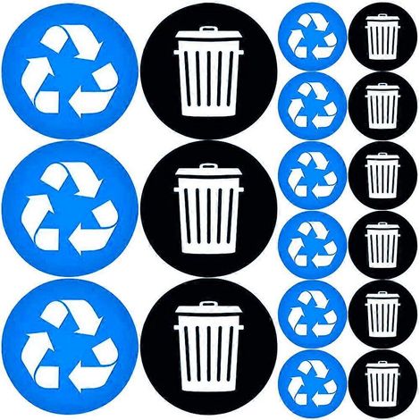 Set Mit Recycling-aufklebern Für Mülltonnen – Recycling-schilder – Aufkleber Für Recyclingbehälter – 12,5 X 12,5 X 0,1 Cm