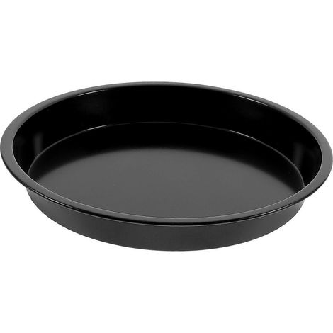 Runde, Antihaftbeschichtete Pizzapfanne Für Kekse, Pizza Und Kuchen – 20,00 X 20,00 X 3,00 Cm – Schwarz