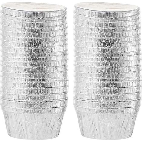 40 Aluminium-backförmchen Für Cupcakes Und Eierkuchen – 7,9 X 5,5 X 3,7 Cm – Silber