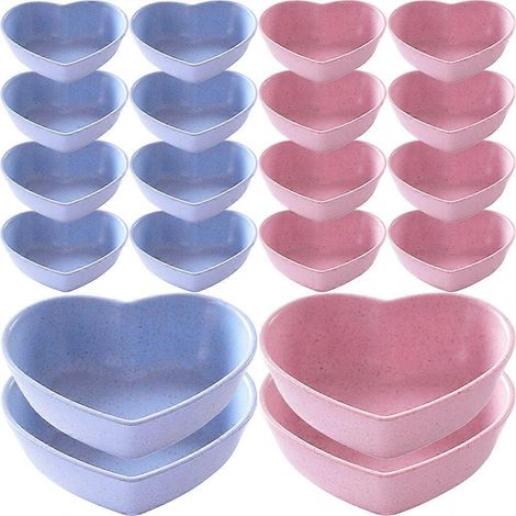 Set Mit 20 Herzförmigen Soßenschälchen Aus Weizenstroh, Ideal Für Partys. – 7,9 X 6,5 X 2,9 Cm