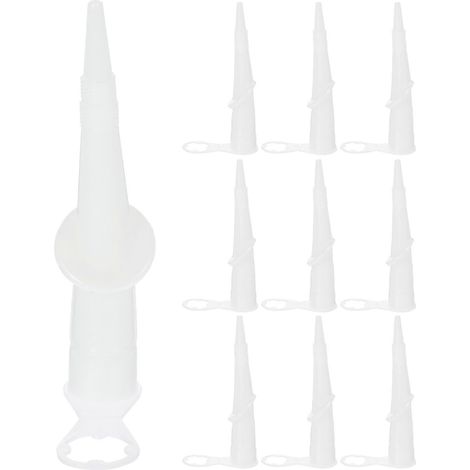 10 Abgewinkelte Düsen Für Haushaltsdichtstoffe, Zubehör Für Die Professionelle Klebstoffverarbeitung – 10,80 X 5,50 X 1,50 Cm – Weiß