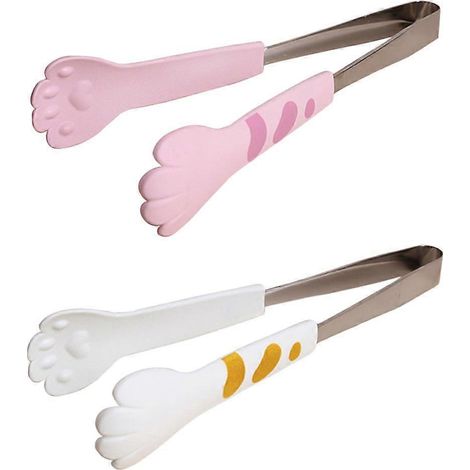 Set Mit 2 Edelstahl-lebensmittelzangen Für Brot, Desserts Und Grillgut (verschiedene Farben) – 18 X 3 X 6 Cm