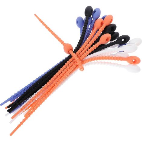 Packung Mit 24 Silikon-kabelbindern, Gummi-kabelclips, Kabelmanagement-zubehör – 21 X 1,3 X 1 Cm