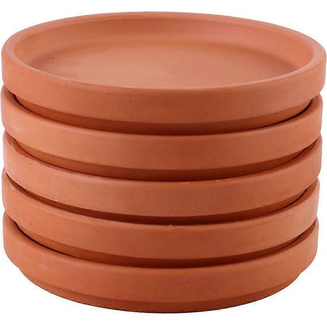 Set Mit 5 Keramikuntersetzern Für Blumentöpfe, Pflanzgefäße Und Gartentöpfe – 7,80 X 7,80 X 2,00 Cm
