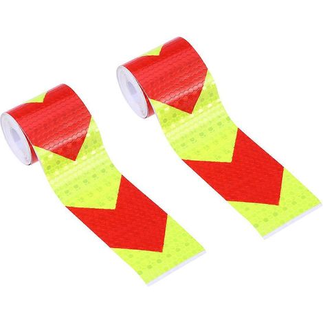 Reflektierende Warnstreifen Aus Netzgewebe, Karosserieaufkleber, Fluoreszierendes Warnband Mit Sicherheits- Und Nachtsichtbarkeitspfeil (fluoreszierender Gelber Und Roter Pfeil)