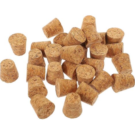 Packung Mit 30 Ersatzkorken Aus Holz, Konische Form – 1,50 X 1,50 X 1,20 Cm – Hellbraun
