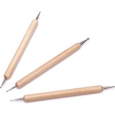 Set Aus 3 Kugelspitzen-stiften Zum Prägen Und Modellieren Von Ton