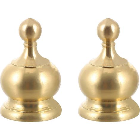 Set Mit 2 Ersatz-lampenknöpfen, Dekorativer, Kronenförmiger Zierknopf, Eleganter Leuchtknopf – 3 X 1,9 X 1,9 Cm – Gold