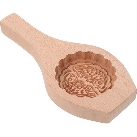 Mondkuchenform Aus Holz, Keksform, Chinesische Mondkuchenform, Dekorative Gebäckform Mit Muster – 22 X 10,5 X 2,5 Cm