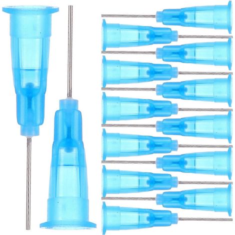 Packung Mit 100 Wiederverwendbaren Nadelaufsätzen Für Klebstoffe – 3 X 0,6 X 0,6 Cm – Blau