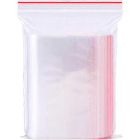 Packung Mit 100 Transparenten, Wiederverschließbaren Beuteln (7 X 10 Cm) Mit Reißverschluss, Inklusive Spender.