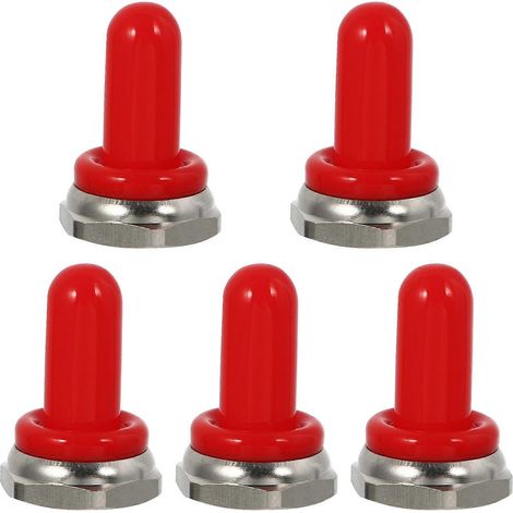 Set Mit 5 Staub- Und Wasserdichten Abdeckungen Für Kippschalter, Für Optimale Sicherheit. – 2,50 X 1,70 X 1,70 Cm – Rot