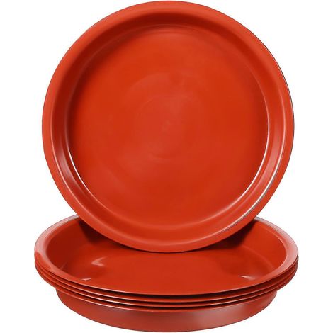 Set Mit 5 Runden Untersetzern Aus Kunststoff Für Blumentöpfe, Mit Auffangschalen Für Wasser, Für Den Innen- Und Außenbereich – 15,80 X 15,80 X 2,30 Cm