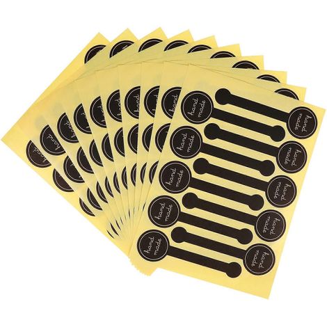 100 Handbedruckte, Lutscherförmige Aufkleber Zum Verpacken Von Keksen, Gebäck Und Kuchen. – M
