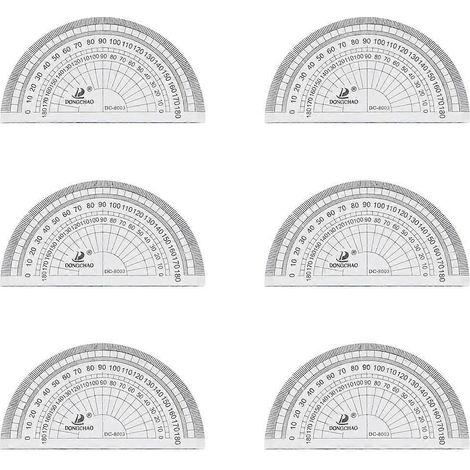 Set Mit 10 Transparenten Kunststoff-winkelmessern, 180°-winkelmesser Zum Messen Von Winkeln, Schul- Und Bürobedarf Für Schüler. – 10,00 X 5,50 X 0,02 Cm
