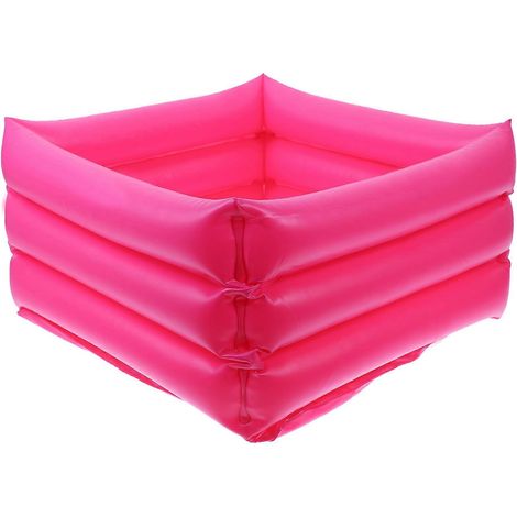 Aufblasbares Fußwaschbecken, Tragbares Pvc-waschbecken, Ideal Für Familienausflüge (design Nach Zufallsprinzip). – 31,00 X 31,00 X 15,00 Cm – Rosa
