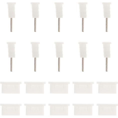 10 Paar Staubdichte Silikon-schutzkappen Für Usb-typ-c-anschlüsse (weiß) – 1,00 X 0,40 X 0,40 Cm – Weiß