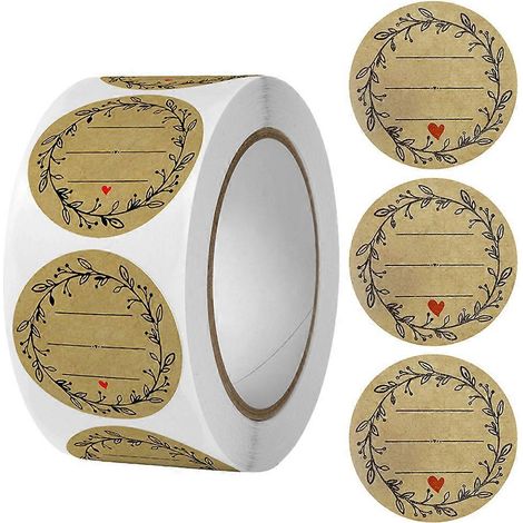 500 Dekorative Aufkleber Für Backgeschenke, Mehrzwecketiketten Und Sticker – 2,5 X 2,5 Cm – Khaki