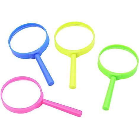 Set Mit 6 Kunststoff-taschenlupen Für Kinder (2 Blaue, 2 Grüne, 1 Rosa, 1 Gelbe) – 6 Stück