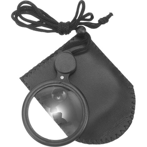 Taschenlupe Mit Licht, Tragbare Leselupe Für Senioren – 8,50 X 5,50 X 0,80 Cm – Schwarz