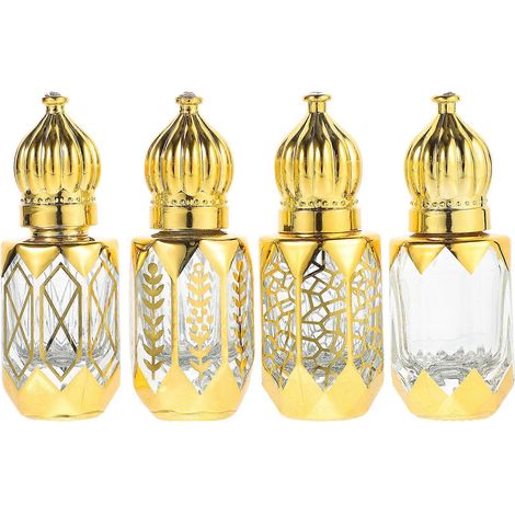 Set Mit 4 Leeren Roll-on-fläschchen Für Ätherische Öle Und Parfums. – 6,00 X 2,50 X 2,50 Cm – Verschiedene Farben