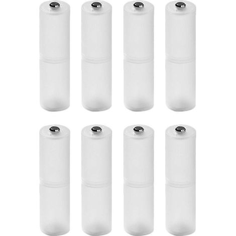 Set Mit 8 Praktischen Adaptern Und Hüllen Für Aaa- Auf Aa-batterien – 5 X 2,5 Cm – Weiß