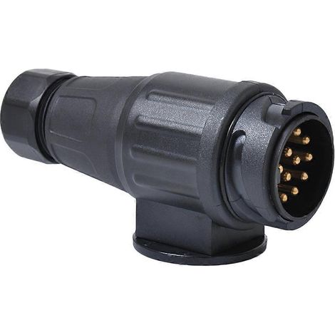 12-v-13-poliger Anhängerstecker-adapter, 13-poliger Kunststoff-anhängerstecker, Kabeladapter – 126 Cm – Schwarz