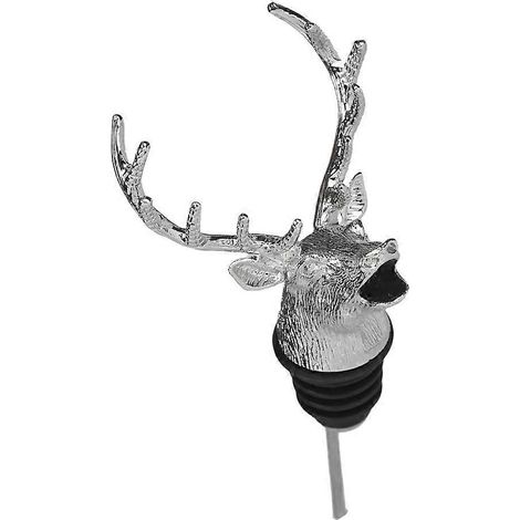 Weinausgießer In Hirschkopfform, Flaschenverschluss In Tierform, Kreativer Weinausgießer Für Bar, Party Und Restaurant (silber) – 127 Cm – Silber