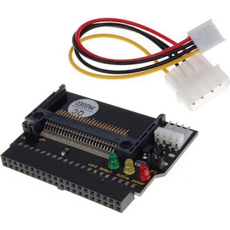Dual Compact Flash Cf I/ii Auf 3,5-zoll-ide-festplattenadapter Mit 3 Leds (schwarz) – 6,00 X 4,50 X 0,40 Cm