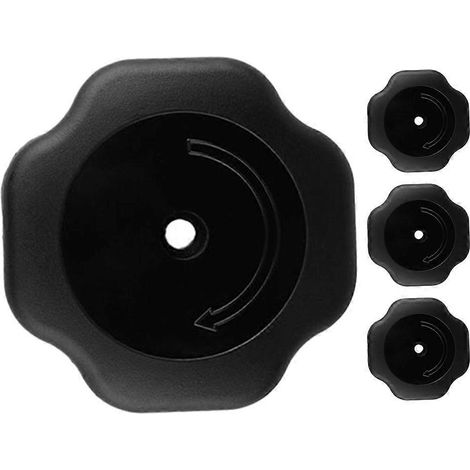 Set Mit 4 Explosionsgeschützten Kunststoff-deckelgriffen Für Schnellkochtöpfe – 8,00 X 8,00 X 3,80 Cm – Schwarz