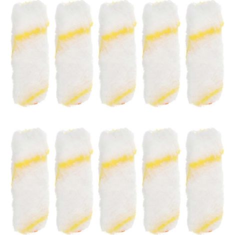 Packung Mit 10 Farbrollerbezügen Und -rahmen, Nachfüllpackungen Für Malerarbeiten Im Haus – 10 X 3 Cm
