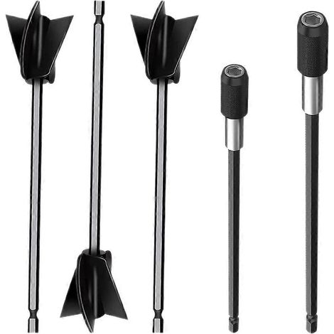 Set Rührpaddel Für Epoxidharz, Farbmischer, Farbrührer Für Bohrmaschinen – 16,5 X 3,5 Cm – Schwarz