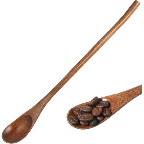 Set Aus 2 Langstieligen Teelöffeln Im Japanischen Stil, Aus Holz, Retro-honiglöffel, Nanmu-232cm