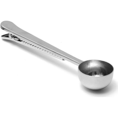 Kaffee-/teelöffel Aus Edelstahl Mit Beutelclip, Messlöffel, Milch- Und Pulverlöffel – 16,00 X 3,70 X 2,50 Cm – Silber