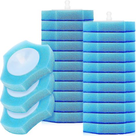 30 Einweg-toilettenbürsten-ersatzköpfe, Schwammbürstenköpfe, Ersatz-toilettenreiniger – 7,00 X 7,00 X 1,50 Cm