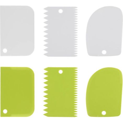 Ounona Set Mit 6 Doppelseitigen Teigschabern, Küchenutensilien, Flexible Flache Und Gebogene Schaber Für Küchenmaschinenschüsseln, Zum Auskratzen Von Küchenschüsseln Und Zur Brotzubereitung.