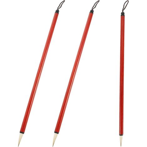 Set Mit 3 Mehrzweckpinseln, Chinesische Pinsel Für Kalligrafie Und Hausmalerei – 23 X 0,8 X 0,8 Cm – Braun