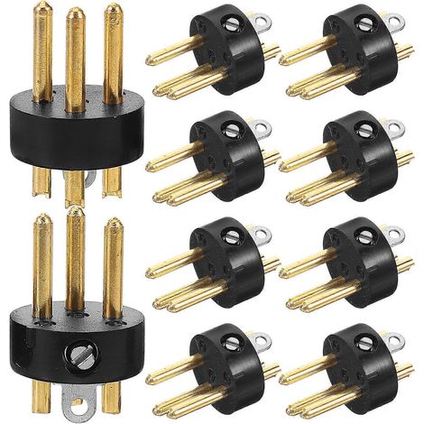 Packung Mit 10 3-poligen Audio-konvertersteckern Für Mikrofone – 2,50 X 1,50 X 1,50 Cm – Schwarz