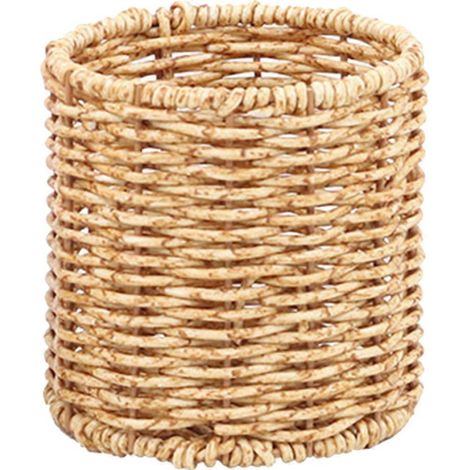 Runder Stiftehalter Aus Geflochtenem Rattan, Schreibtisch-stiftehalter – 10,00 X 9,50 X 9,50 Cm