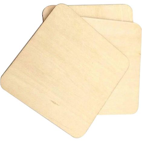 Set Mit 12 Quadratischen, Hitzebeständigen Holzuntersetzern (10 X 10 Cm) Für Kaffee- Oder Teetassen.