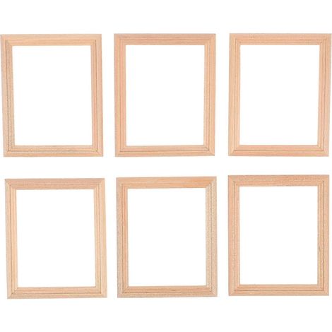 Set Mit 6 Miniatur-fotorahmen Im Maßstab 1:12, Künstliche Holzdekorationen Für Puppenhäuser Und Miniaturwelten. – 7,66 X 10,1 Cm
