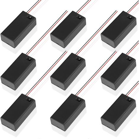 10 Batteriefächer Mit Ein-/ausschalter, Isoliertes Batteriefach (9v 6f22 Batterie) – 6,7 X 3,2 Cm – Schwarz