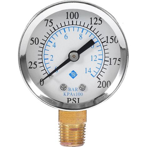 Manometer Für Druckluft Für Kompressoren 0-200 Psi (0-14 Bar) - Npt-manometer